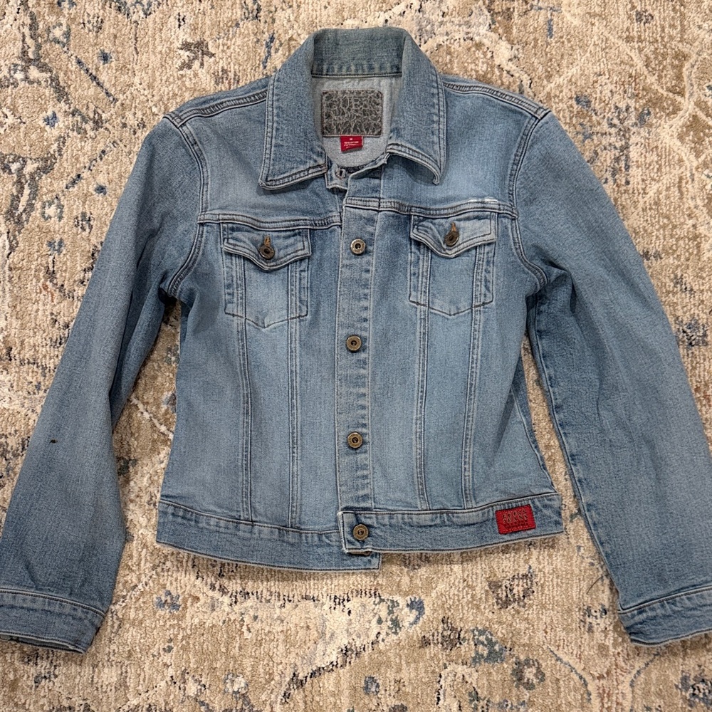 Y2K Guess Light Blue Stretch Denim Jean Jacket